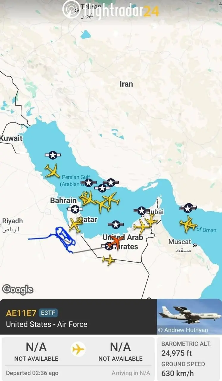 نیروی هوایی آمریکا در خلیج فارس به طور گسترده‌ای در حال فعالیت است!